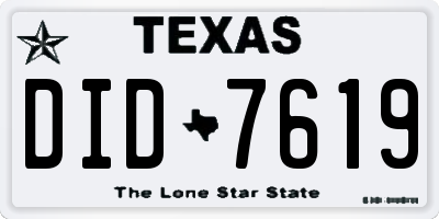 TX license plate DID7619