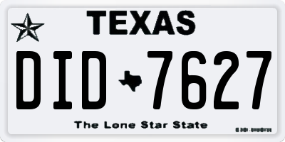 TX license plate DID7627