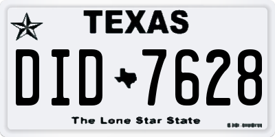 TX license plate DID7628