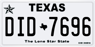 TX license plate DID7696