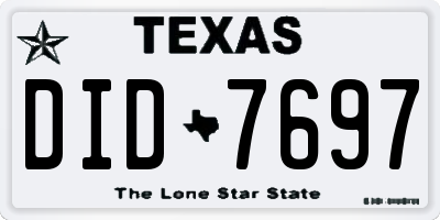 TX license plate DID7697