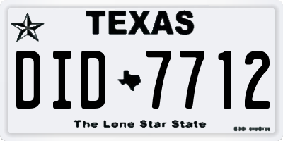TX license plate DID7712