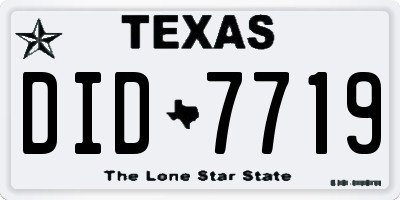 TX license plate DID7719