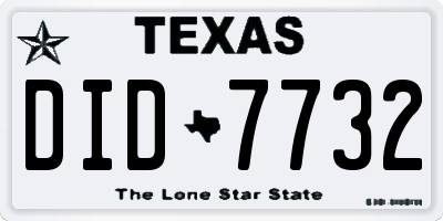 TX license plate DID7732