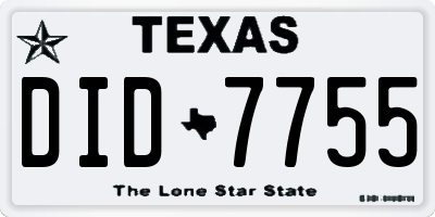TX license plate DID7755