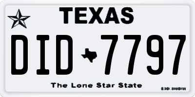TX license plate DID7797