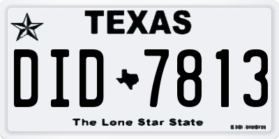 TX license plate DID7813