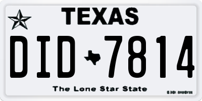 TX license plate DID7814