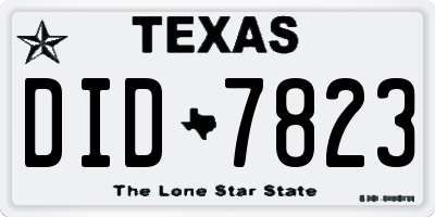TX license plate DID7823
