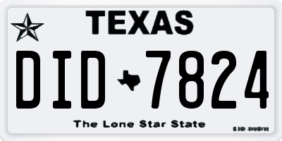 TX license plate DID7824