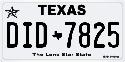 TX license plate DID7825