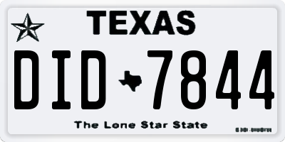TX license plate DID7844