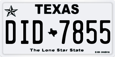 TX license plate DID7855