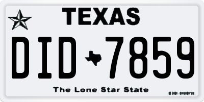 TX license plate DID7859