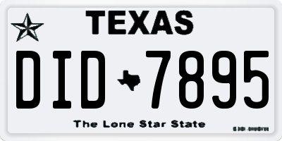 TX license plate DID7895