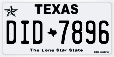 TX license plate DID7896