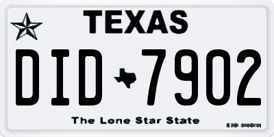 TX license plate DID7902
