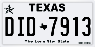 TX license plate DID7913