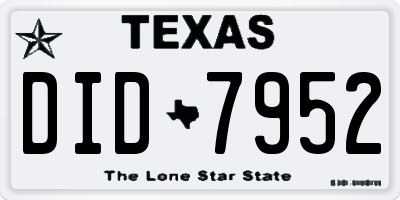 TX license plate DID7952
