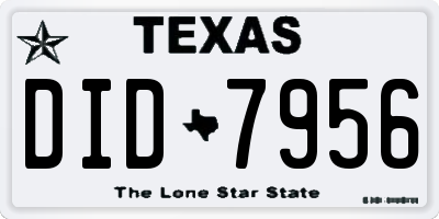 TX license plate DID7956