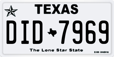 TX license plate DID7969