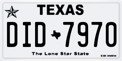TX license plate DID7970
