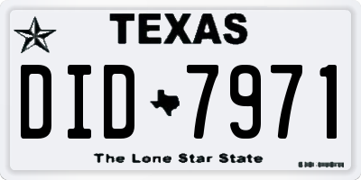 TX license plate DID7971