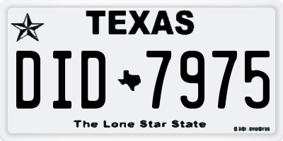 TX license plate DID7975