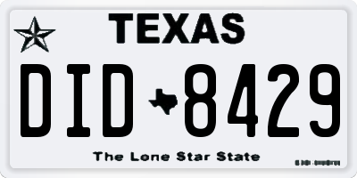 TX license plate DID8429
