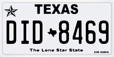 TX license plate DID8469