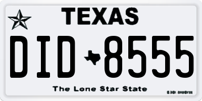 TX license plate DID8555
