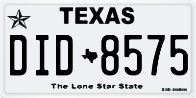 TX license plate DID8575