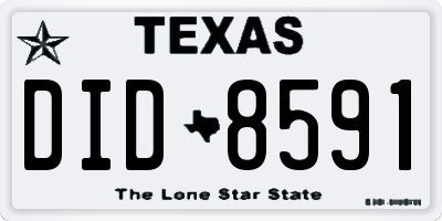TX license plate DID8591