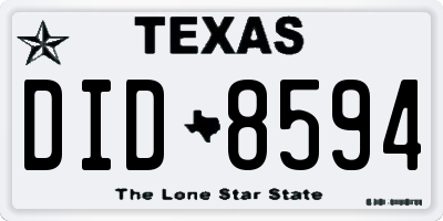 TX license plate DID8594