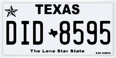 TX license plate DID8595