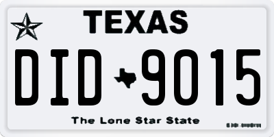 TX license plate DID9015