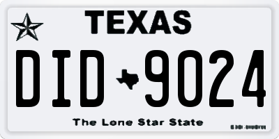 TX license plate DID9024