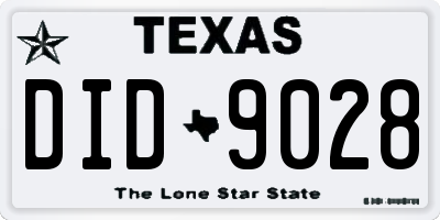 TX license plate DID9028