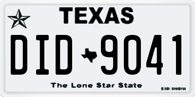 TX license plate DID9041