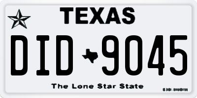 TX license plate DID9045