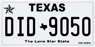 TX license plate DID9050