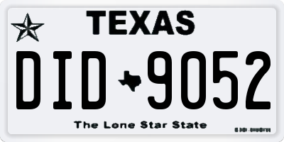 TX license plate DID9052