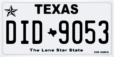 TX license plate DID9053