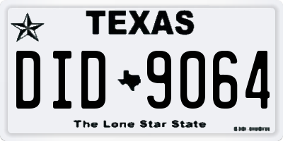TX license plate DID9064