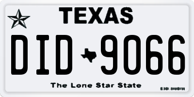 TX license plate DID9066