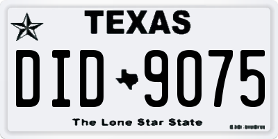 TX license plate DID9075