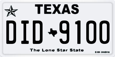 TX license plate DID9100