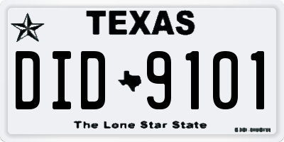 TX license plate DID9101