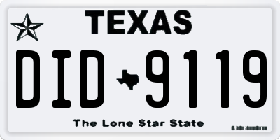 TX license plate DID9119