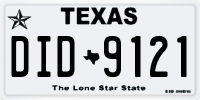 TX license plate DID9121